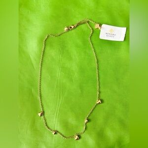 Kendra Scott Phoebe Gold Heart Station Necklace, NWT